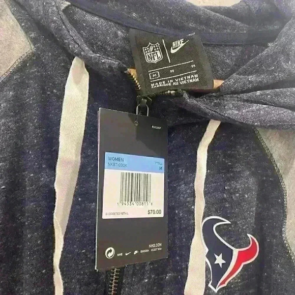 NWT Nike | Houston Texans Marled Gray and Blue Full Zip Jacket | Sz M - Picture 3 of 5